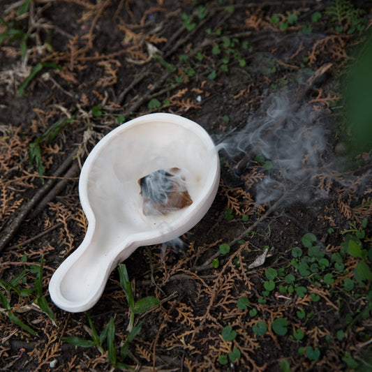 Sahumador - Cerámica blanca artesanal grande